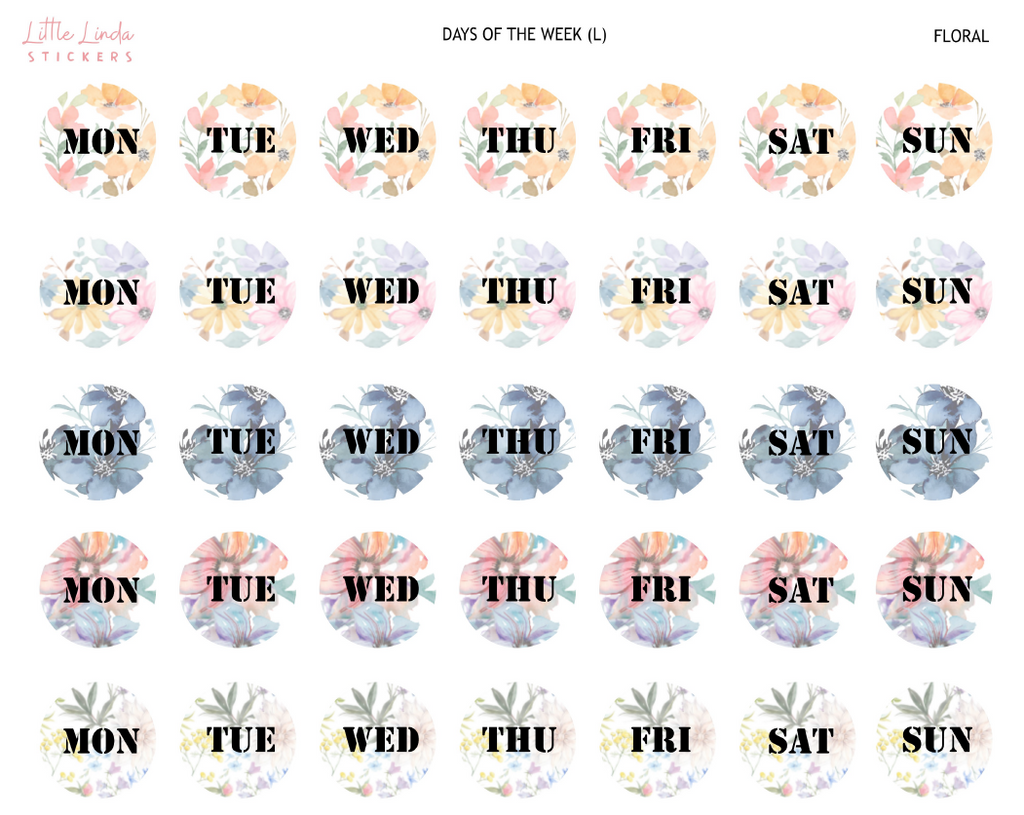 Day of the Week, Functional Stickers Graphic by jordynalisondesigns ·  Creative Fabrica