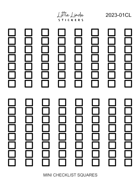 Mini Square Checkbox Planner Stickers, Checklist Stickers