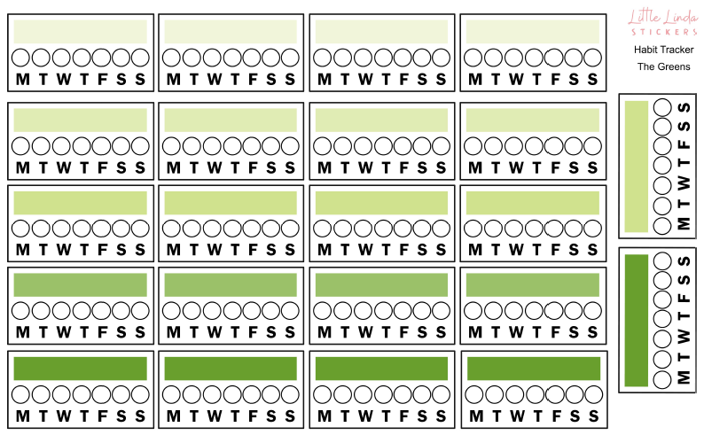 5 Row Weekly Habit Tracker Stickers - Lemon & Lime – Stickers by
