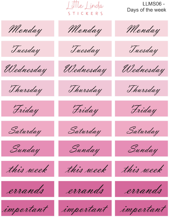 Days of the Week - Minimal