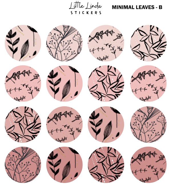 Minimal Leaf Pattern - Nude – Little Linda Stickers