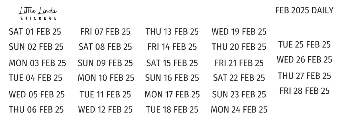 2025 | Daily Dates