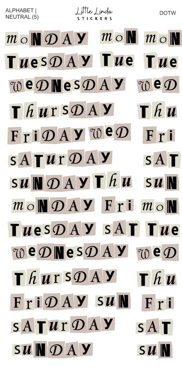 Junk Journal | Neutral - DOTW