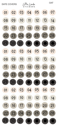 2027 | Mini Dates | The Basic Edit planner stickers, Oat / Glossy