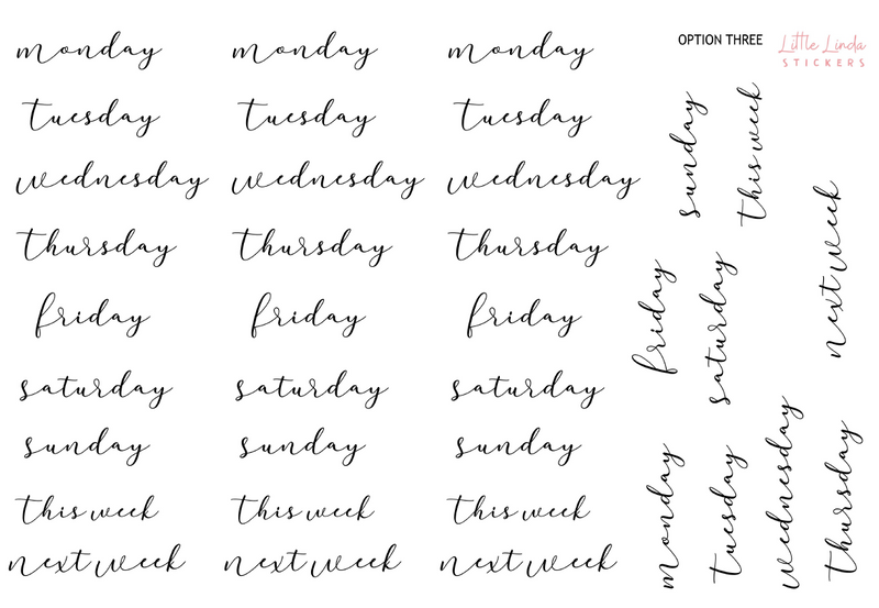 2024 | Days of the Week Stickers - Large