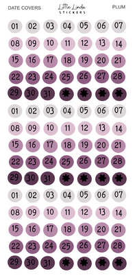 2027 | Mini Dates | The Basic Edit planner stickers, Plum / Glossy