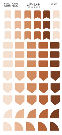 2027 | Sampler B | The Basic Edit planner stickers, Clay / Glossy