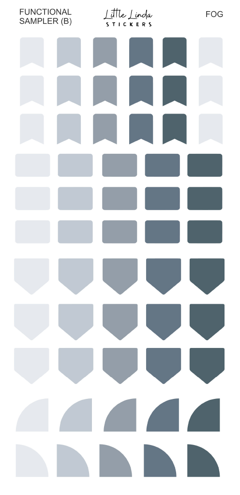 2027 | Sampler B | The Basic Edit planner stickers, Fog / Glossy