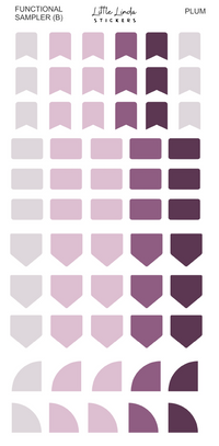 2027 | Sampler B | The Basic Edit planner stickers, Plum / Glossy