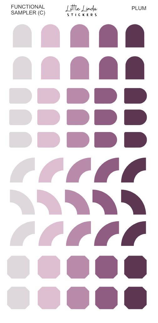 2027 | Sampler C | The Basic Edit planner stickers, Plum / Glossy