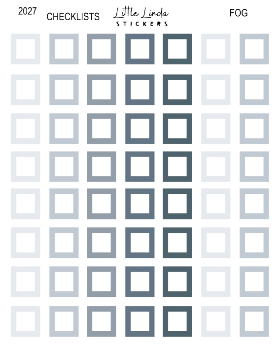 2027 | Checklist Squares | The Basic Edit planner stickers, Fog / Glossy