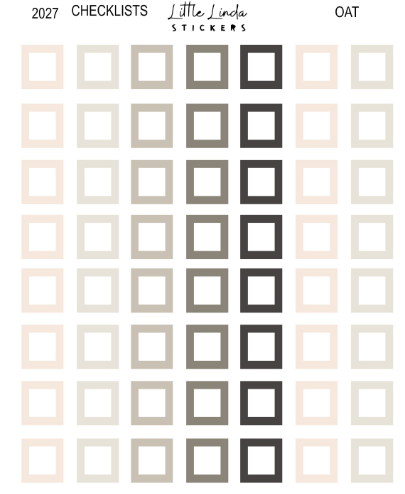2027 | Checklist Squares | The Basic Edit planner stickers, Oat / Glossy
