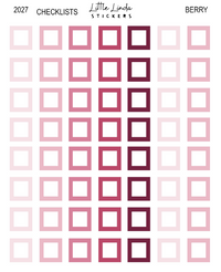 2027 | Checklist Squares | The Basic Edit planner stickers, Berry / Glossy