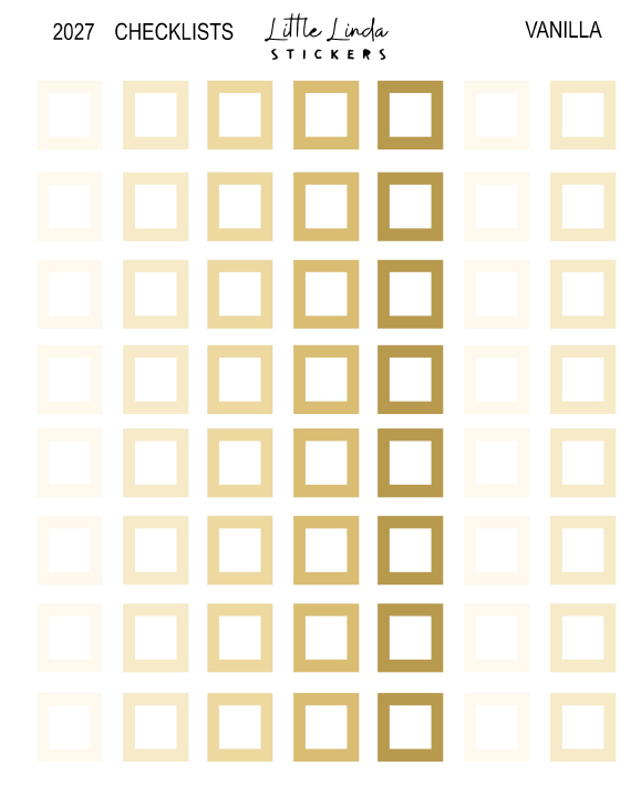 2027 | Checklist Squares | The Basic Edit planner stickers, Vanilla / Glossy