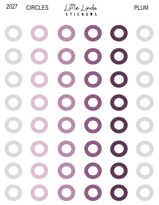 2027 | Checklist Circles | The Basic Edit planner stickers, Plum / Glossy