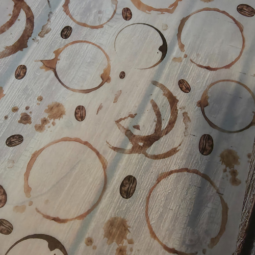 Printed Vellum Sheet - Coffee Stains