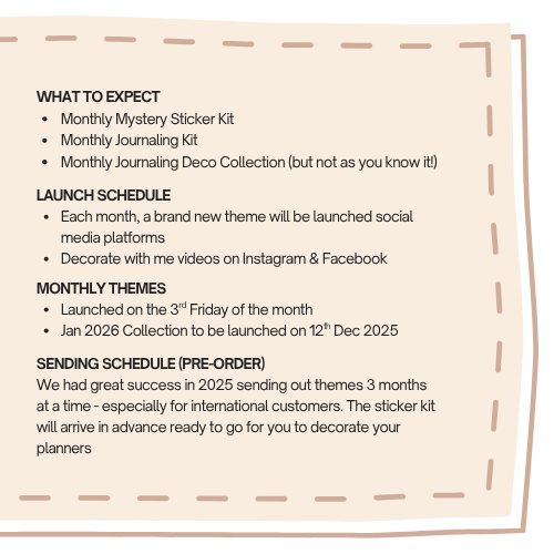 2026 - Monthly Mystery Sticker Kit (Launch)