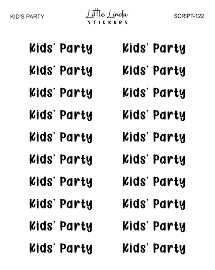 Kids' Party | SCRIPT