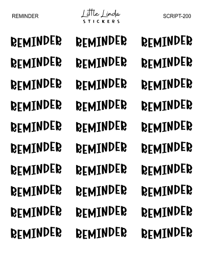Reminder | SCRIPT