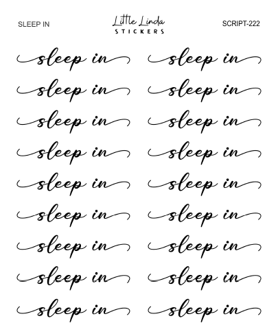 Sleep in | SCRIPT