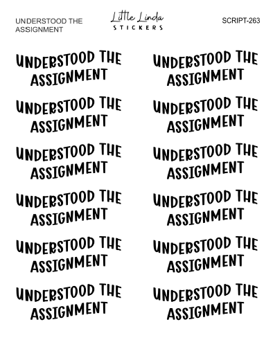 Understood the Assignment | SCRIPT