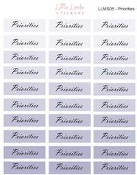 Priorities Stickers - Minimal