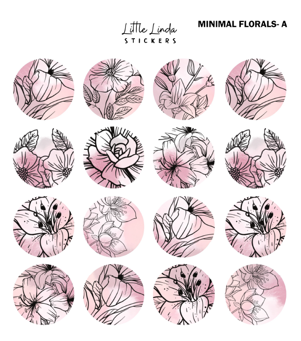 Minimal Floral Circle - Plum