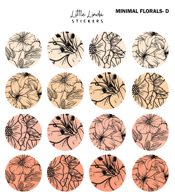 Minimal Floral Circle - Plum – Little Linda Stickers