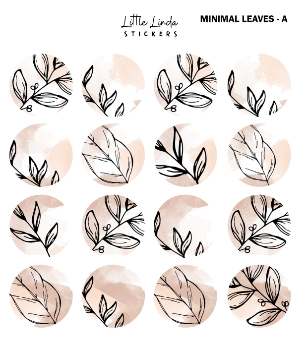 Minimal Leaf Pattern - Nude Watercolour