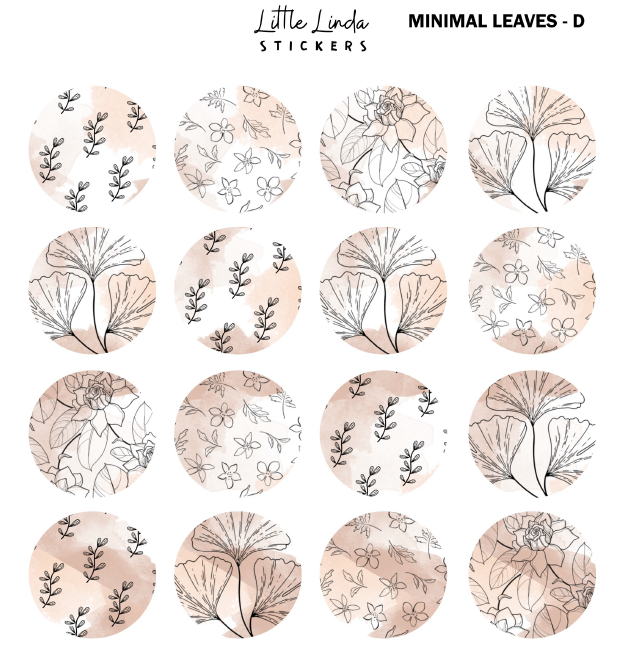 Minimal Leaf Pattern - Nude – Little Linda Stickers